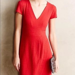 Anthropologie Maeve textured red dress